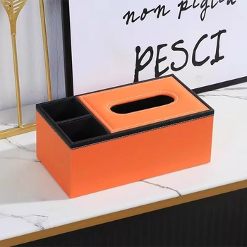 Кожена кутия за салфетки с дървесен модел - луксозна настолна мултифункционална кутия за съхранение, издърпващи се салфетки, печат на лого, водоустойчива