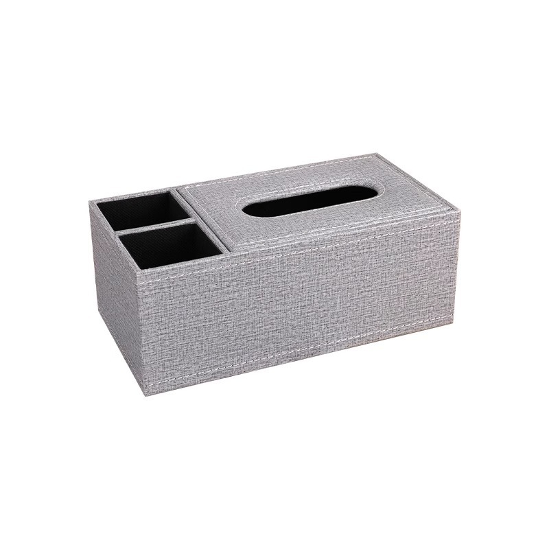 Кожена кутия за салфетки с дървесен модел - луксозна настолна мултифункционална кутия за съхранение, издърпващи се салфетки, печат на лого, водоустойчива