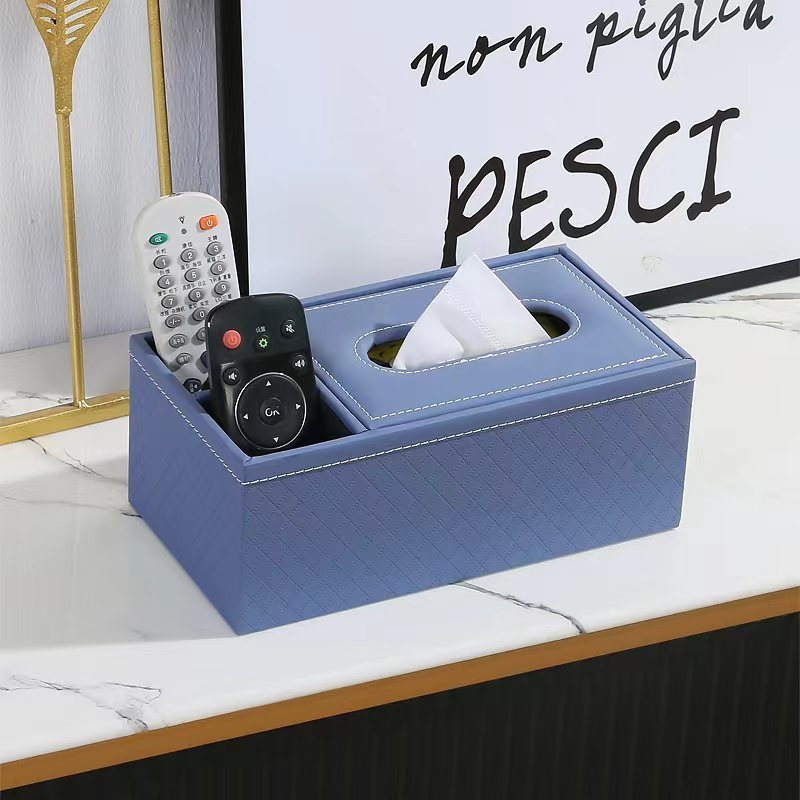 Кожена кутия за салфетки с дървесен модел - луксозна настолна мултифункционална кутия за съхранение, издърпващи се салфетки, печат на лого, водоустойчива