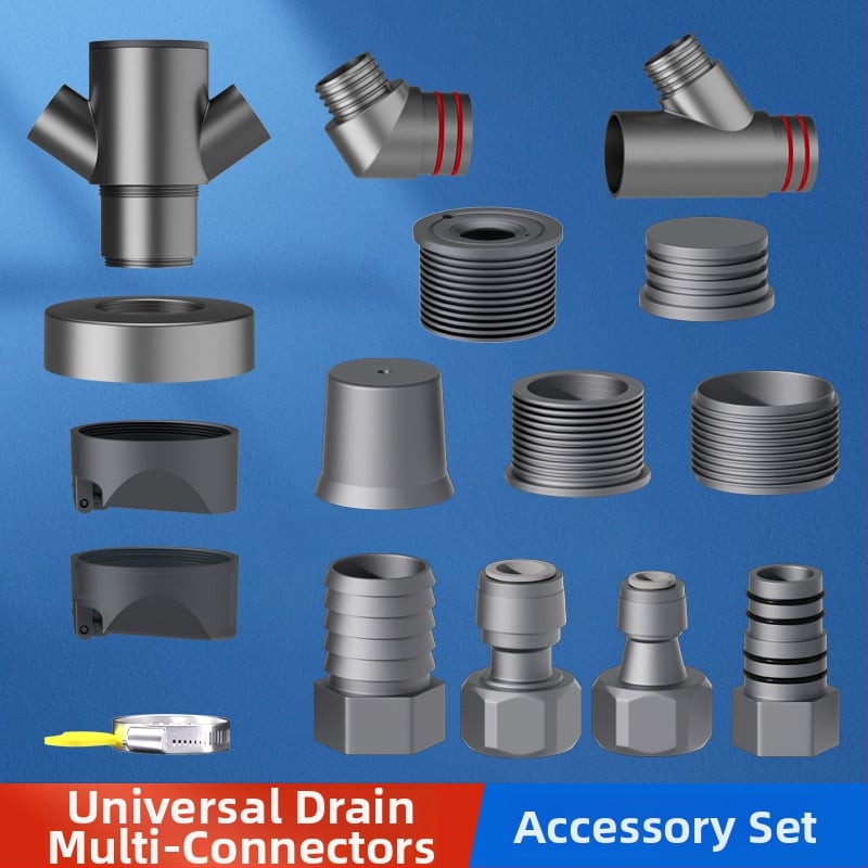 Trojcestný odtokový spoj pre kuchyňu/balkón, ABS, príslušenstvo, jeden kus, čistá hmotnosť 0,02 kg