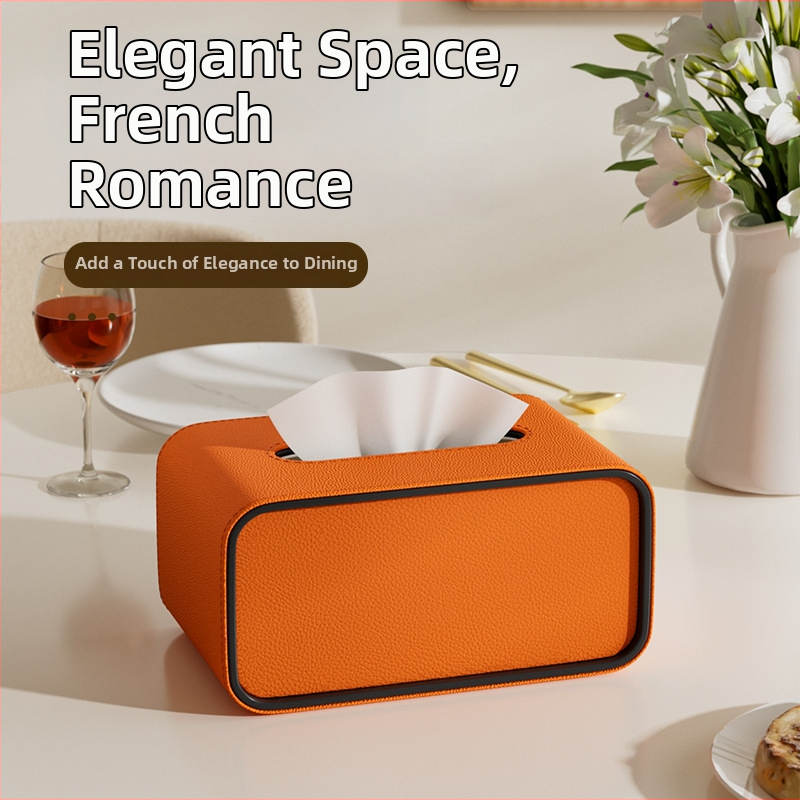 Kožená oválná krabička na vreckovky, model Cxk-65, sada 6 kusov, viacúčelová