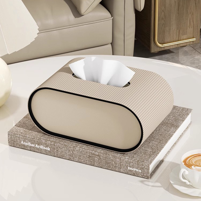 Кожена овална кутия за салфетки, модел Cxk-65, пакет от 6, многофункционална