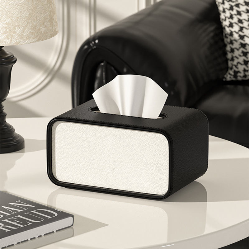 Кожена овална кутия за салфетки, модел Cxk-65, пакет от 6, многофункционална