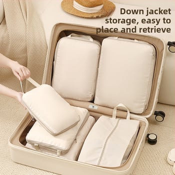 Utazási tárolótáska ruháknak, hordozható utazási szervező, bővíthető, vízálló, nagy kapacitású, hét részes készlet