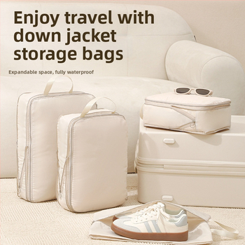 Utazási tárolótáska ruháknak, hordozható utazási szervező, bővíthető, vízálló, nagy kapacitású, hét részes készlet