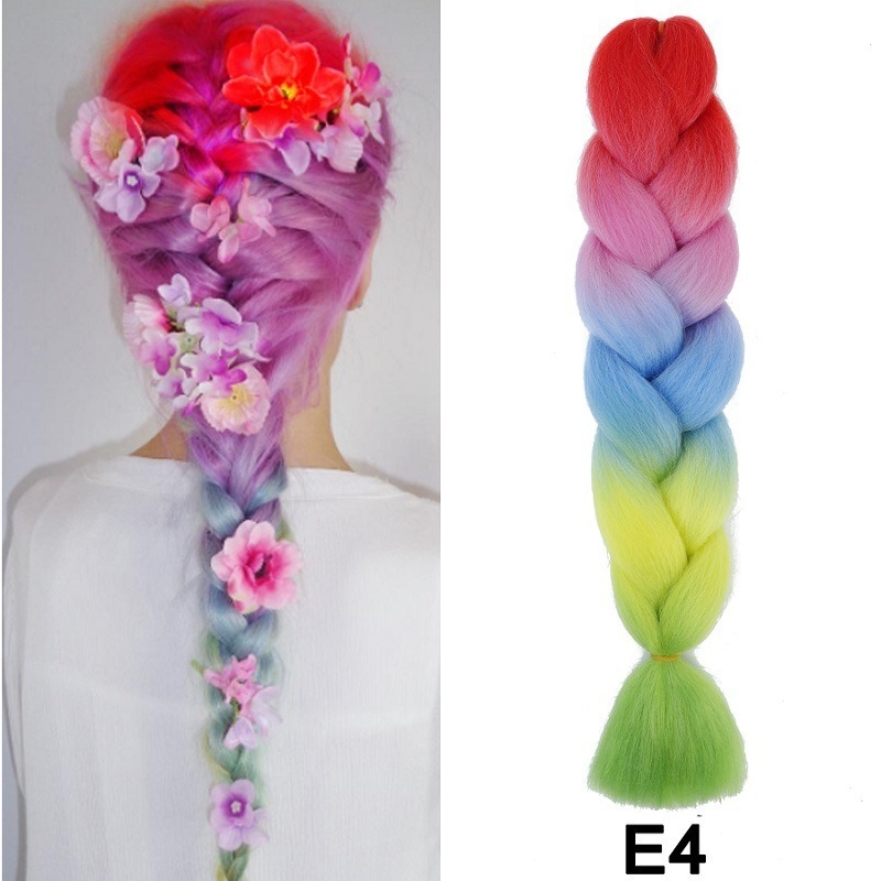 Perucă cu coadă și împletituri Jumbo - Caiya, fibre sintetice rezistente la temperatură înaltă, mecanism de împletire