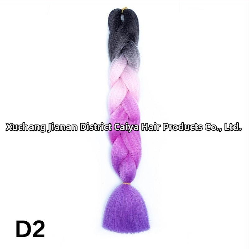 Perucă cu coadă și împletituri Jumbo - Caiya, fibre sintetice rezistente la temperatură înaltă, mecanism de împletire