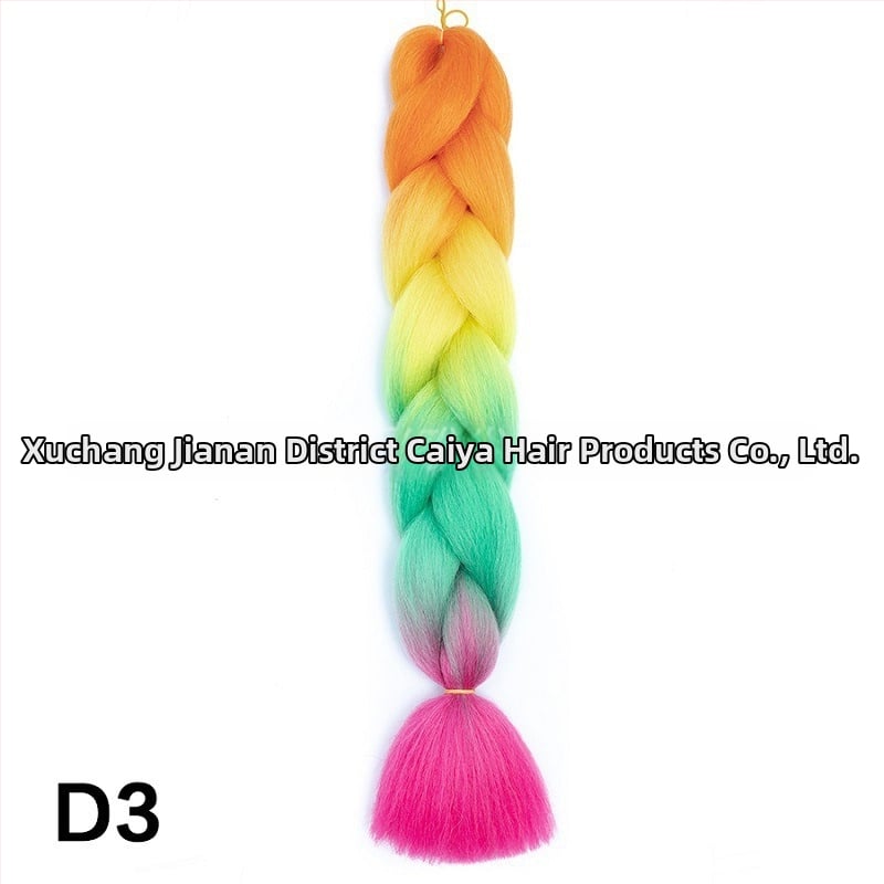 Perucă cu coadă și împletituri Jumbo - Caiya, fibre sintetice rezistente la temperatură înaltă, mecanism de împletire