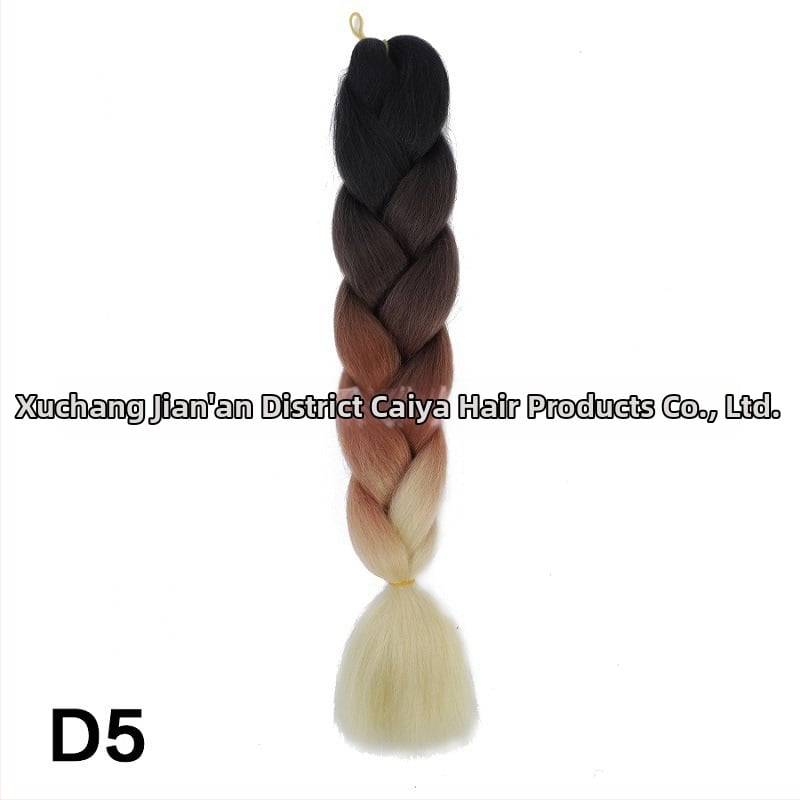 Perucă cu coadă și împletituri Jumbo - Caiya, fibre sintetice rezistente la temperatură înaltă, mecanism de împletire