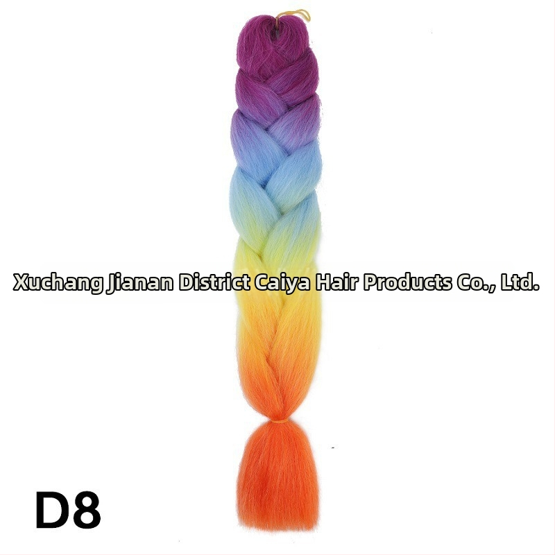 Perucă cu coadă și împletituri Jumbo - Caiya, fibre sintetice rezistente la temperatură înaltă, mecanism de împletire