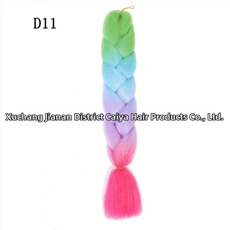 Perucă cu coadă și împletituri Jumbo - Caiya, fibre sintetice rezistente la temperatură înaltă, mecanism de împletire