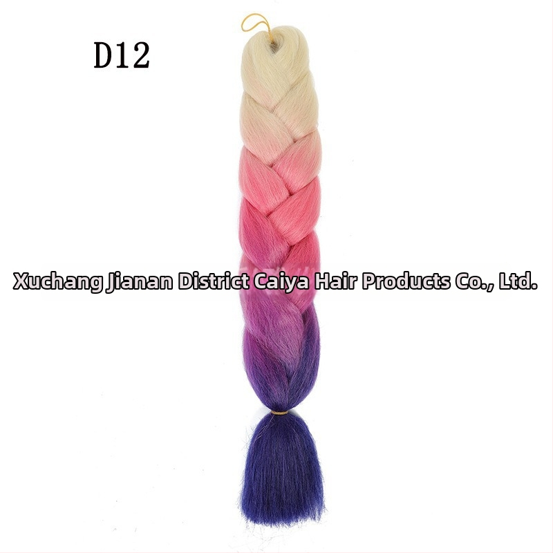 Perucă cu coadă și împletituri Jumbo - Caiya, fibre sintetice rezistente la temperatură înaltă, mecanism de împletire