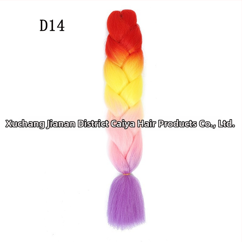 Perucă cu coadă și împletituri Jumbo - Caiya, fibre sintetice rezistente la temperatură înaltă, mecanism de împletire