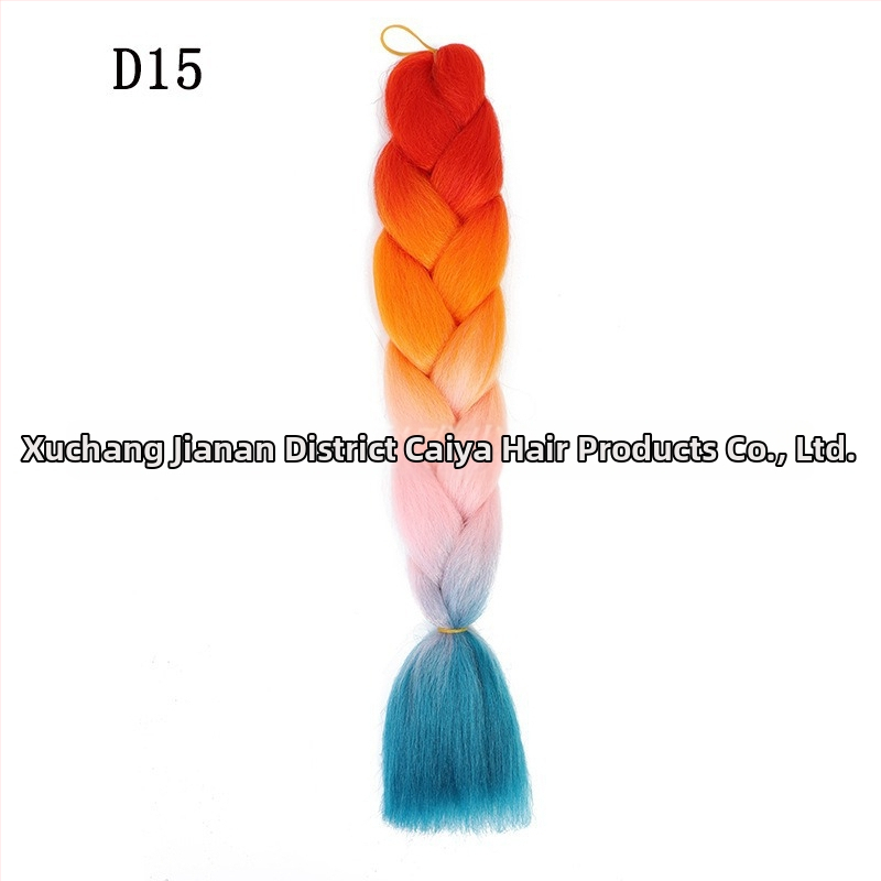 Perucă cu coadă și împletituri Jumbo - Caiya, fibre sintetice rezistente la temperatură înaltă, mecanism de împletire