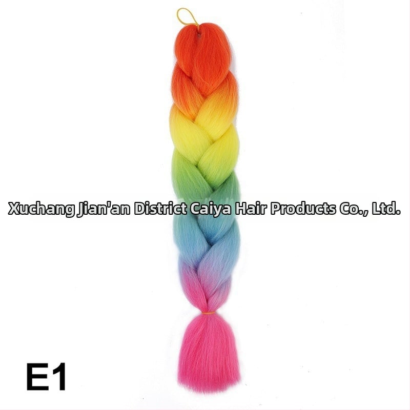 Perucă cu coadă și împletituri Jumbo - Caiya, fibre sintetice rezistente la temperatură înaltă, mecanism de împletire