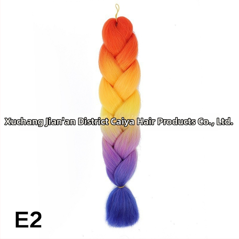 Perucă cu coadă și împletituri Jumbo - Caiya, fibre sintetice rezistente la temperatură înaltă, mecanism de împletire