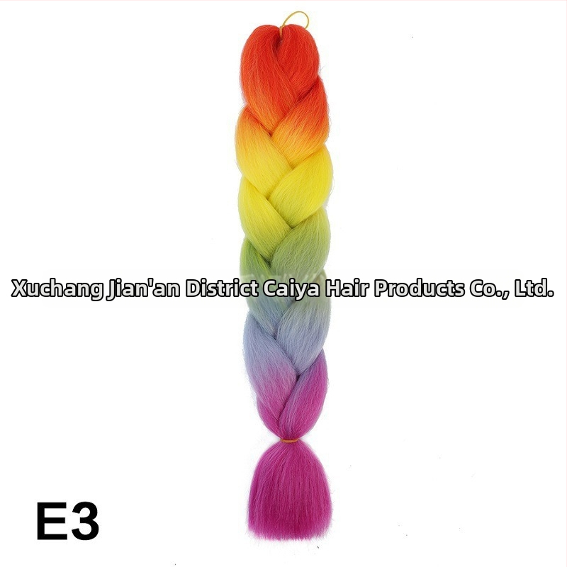 Perucă cu coadă și împletituri Jumbo - Caiya, fibre sintetice rezistente la temperatură înaltă, mecanism de împletire