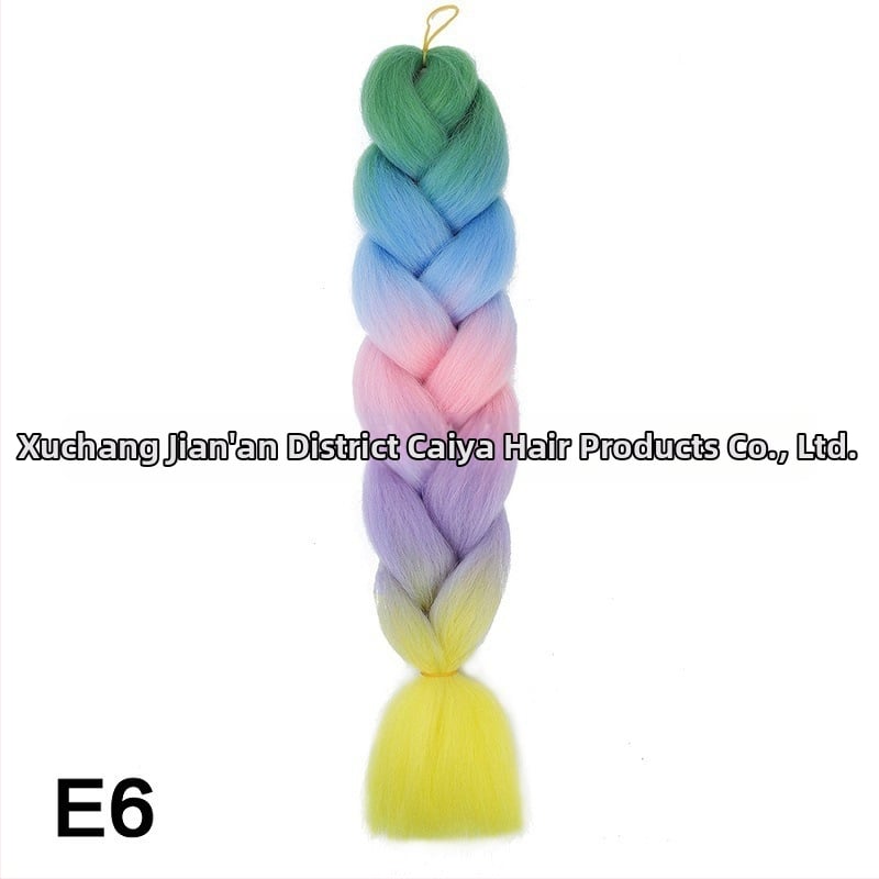 Perucă cu coadă și împletituri Jumbo - Caiya, fibre sintetice rezistente la temperatură înaltă, mecanism de împletire