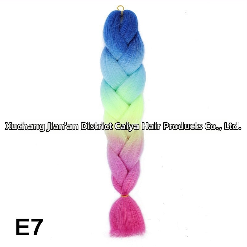 Perucă cu coadă și împletituri Jumbo - Caiya, fibre sintetice rezistente la temperatură înaltă, mecanism de împletire