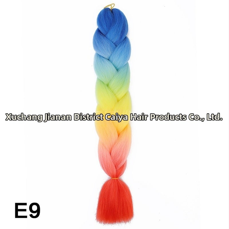 Perucă cu coadă și împletituri Jumbo - Caiya, fibre sintetice rezistente la temperatură înaltă, mecanism de împletire