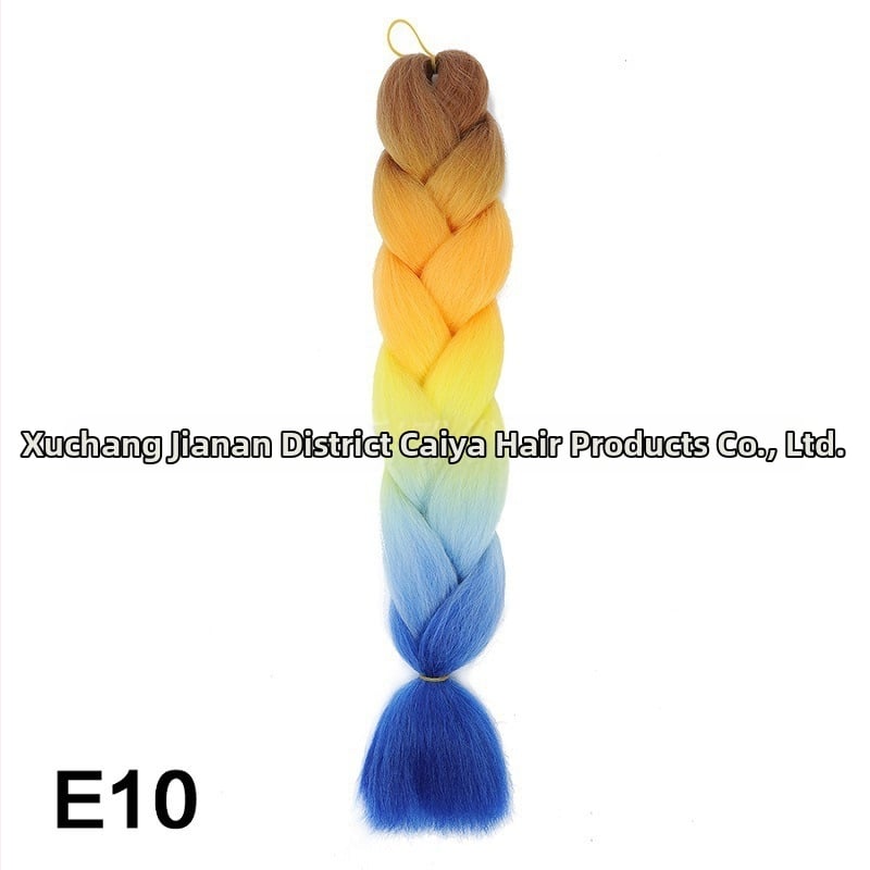 Perucă cu coadă și împletituri Jumbo - Caiya, fibre sintetice rezistente la temperatură înaltă, mecanism de împletire