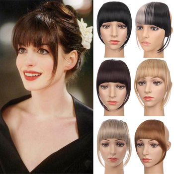 Perucă cu breton qi și linie laterală, păr din fibre rezistente la temperaturi înalte, crește volumul părului, nu se recomandă vopsirea