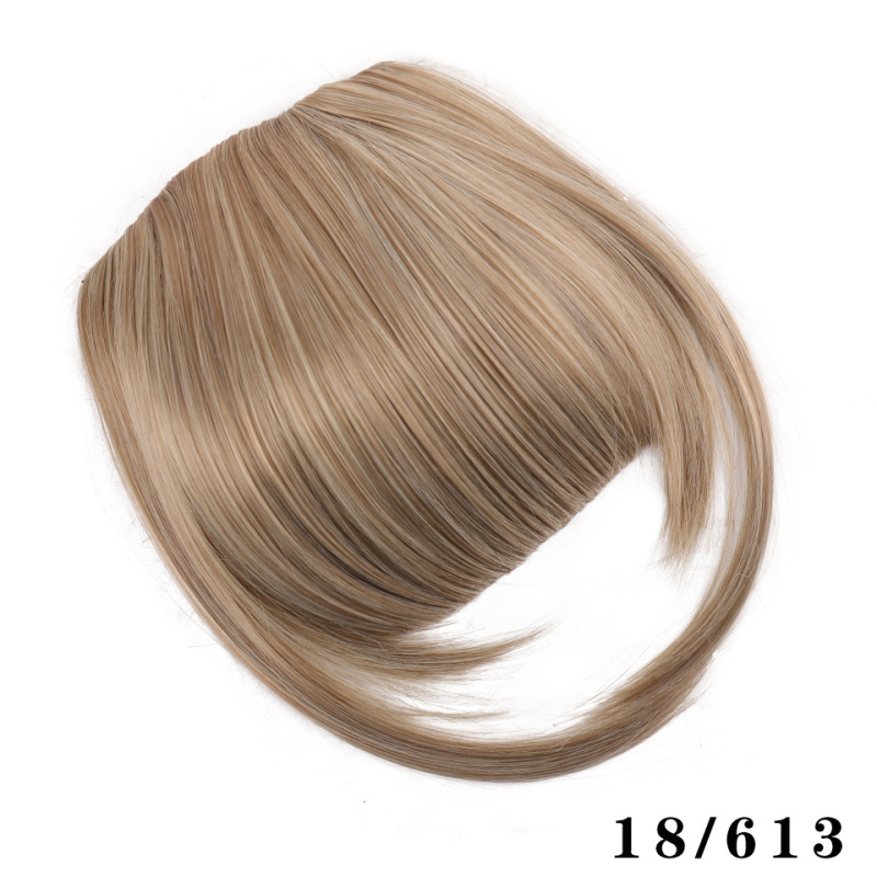 Perucă cu breton qi și linie laterală, păr din fibre rezistente la temperaturi înalte, crește volumul părului, nu se recomandă vopsirea