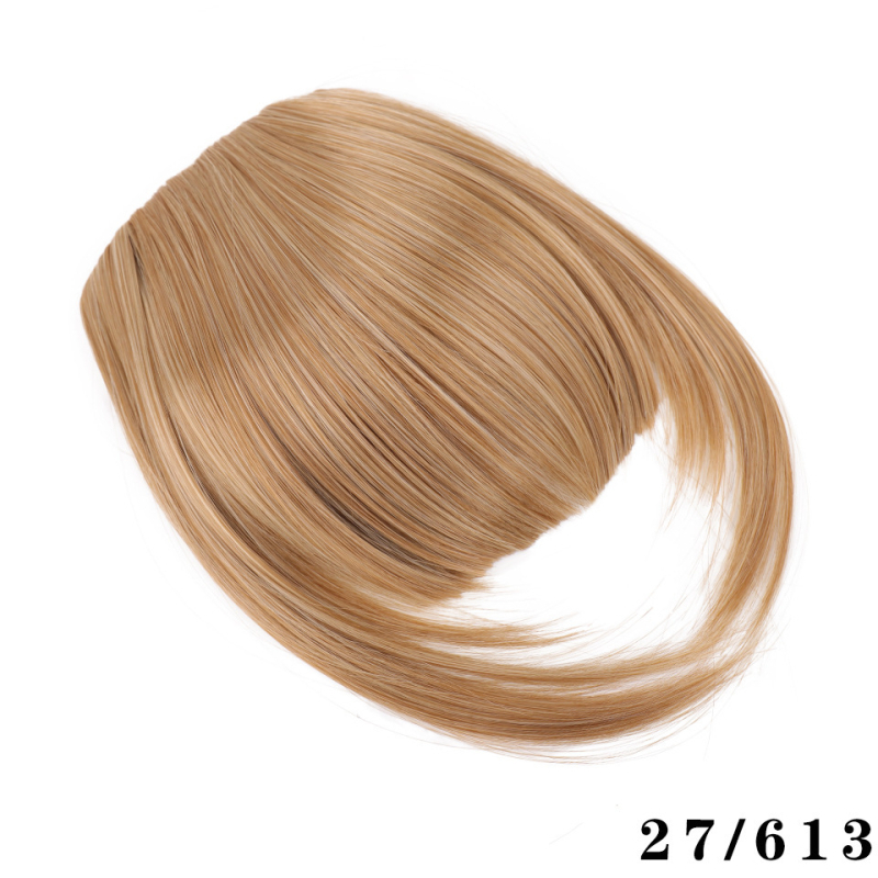 Perucă cu breton qi și linie laterală, păr din fibre rezistente la temperaturi înalte, crește volumul părului, nu se recomandă vopsirea