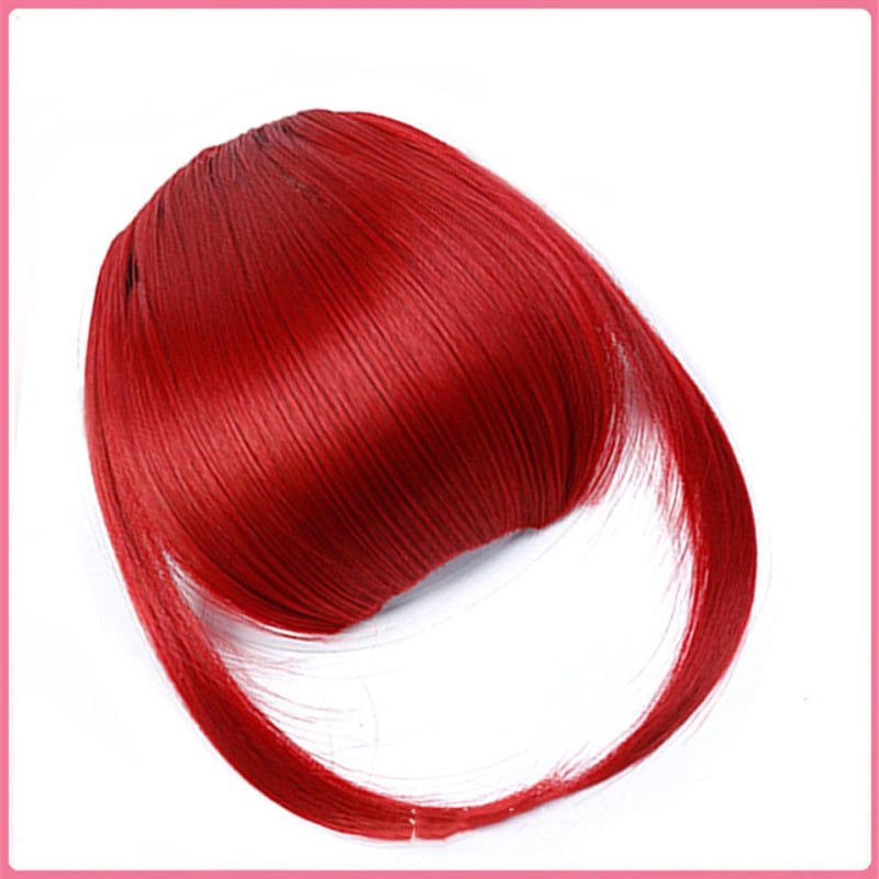 Perucă cu breton qi și linie laterală, păr din fibre rezistente la temperaturi înalte, crește volumul părului, nu se recomandă vopsirea