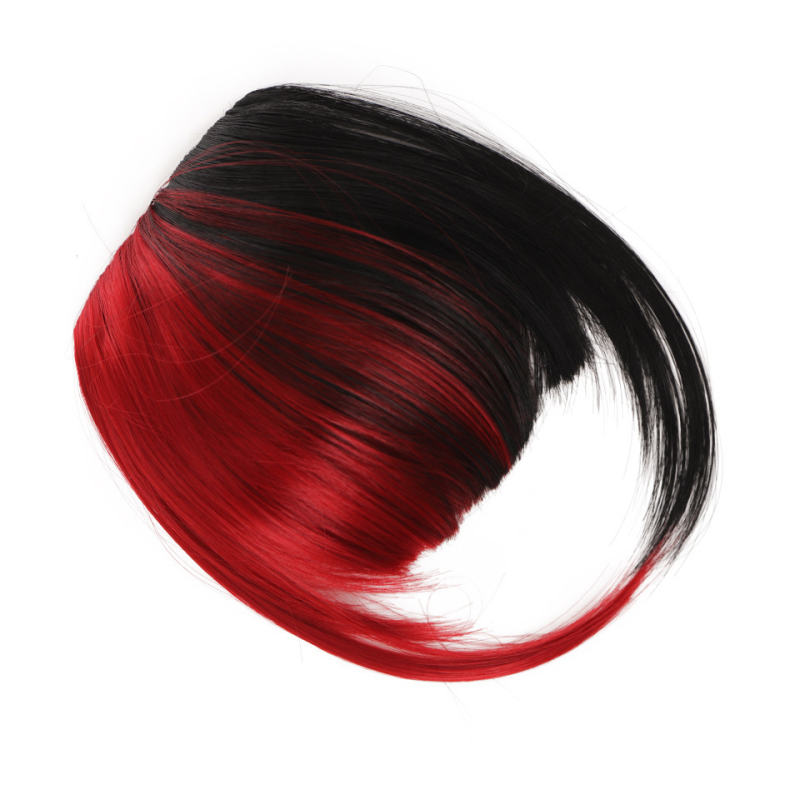 Perucă cu breton qi și linie laterală, păr din fibre rezistente la temperaturi înalte, crește volumul părului, nu se recomandă vopsirea