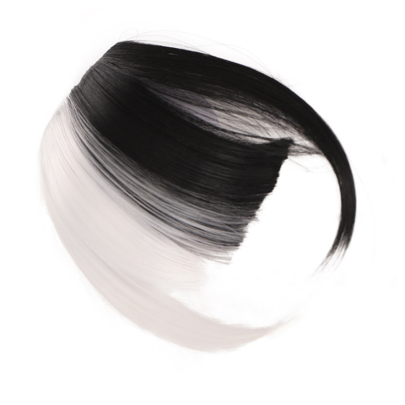 Perucă cu breton qi și linie laterală, păr din fibre rezistente la temperaturi înalte, crește volumul părului, nu se recomandă vopsirea