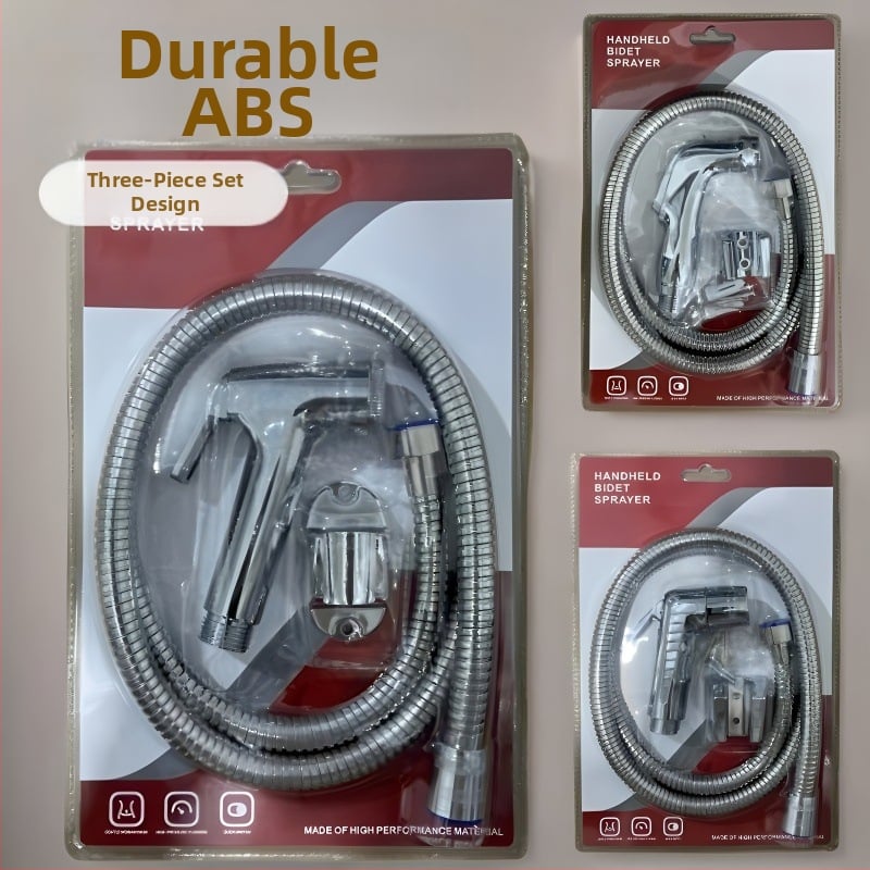 Душ комплект за биде, стенен монтаж, ABS, дъждовна функция, електроплакирано покритие