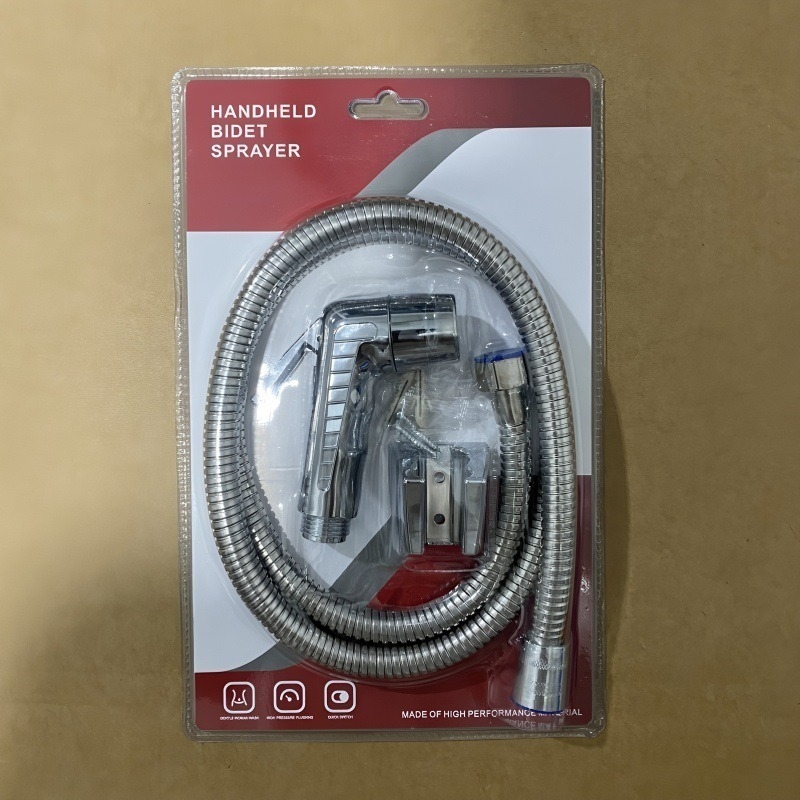 Душ комплект за биде, стенен монтаж, ABS, дъждовна функция, електроплакирано покритие