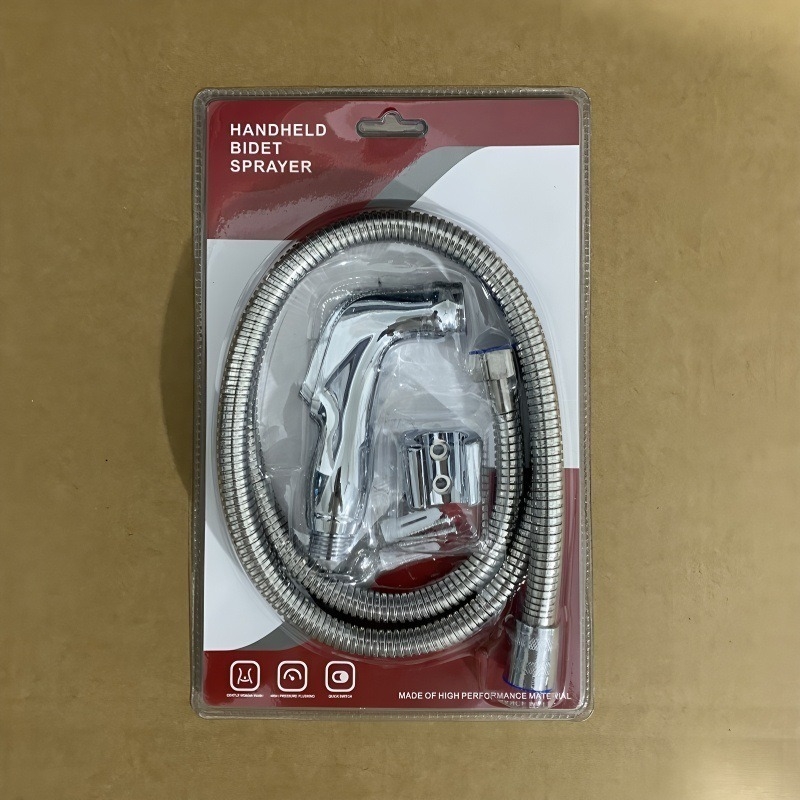 Душ комплект за биде, стенен монтаж, ABS, дъждовна функция, електроплакирано покритие