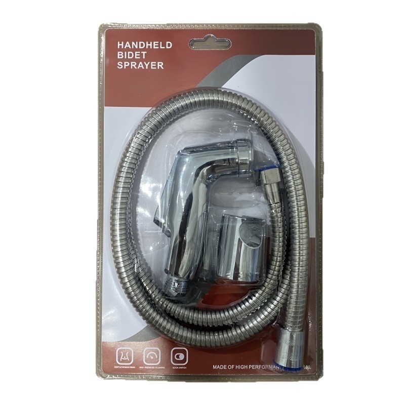 Душ комплект за биде, стенен монтаж, ABS, дъждовна функция, електроплакирано покритие