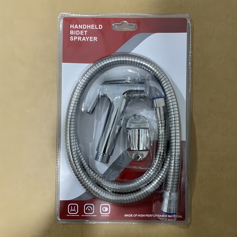 Душ комплект за биде, стенен монтаж, ABS, дъждовна функция, електроплакирано покритие