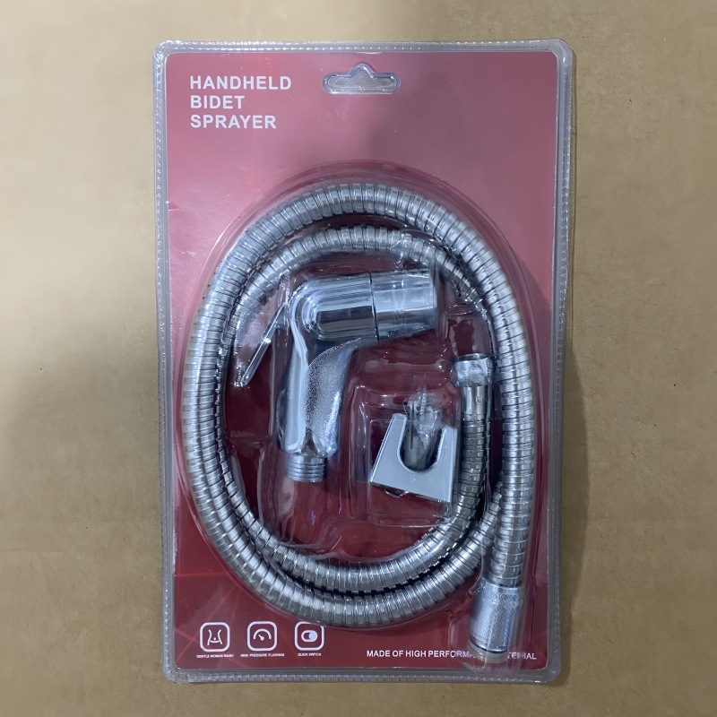 Душ комплект за биде, стенен монтаж, ABS, дъждовна функция, електроплакирано покритие