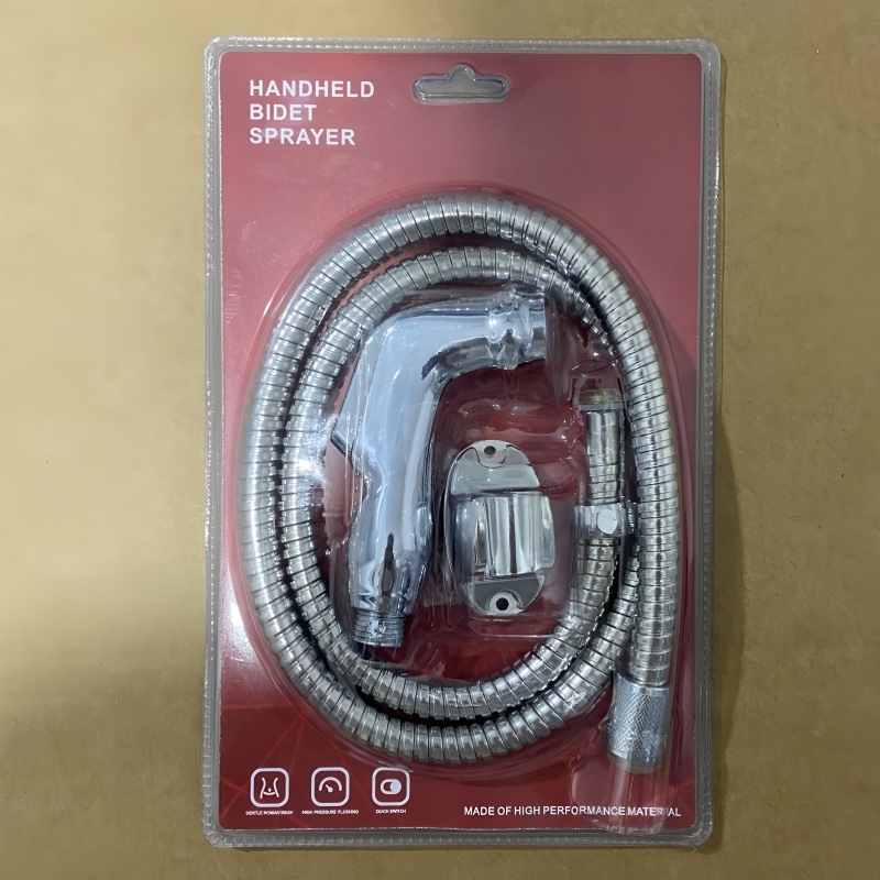 Душ комплект за биде, стенен монтаж, ABS, дъждовна функция, електроплакирано покритие