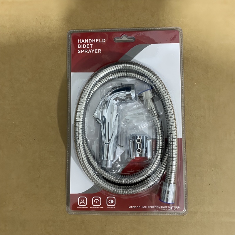 Душ комплект за биде, стенен монтаж, ABS, дъждовна функция, електроплакирано покритие