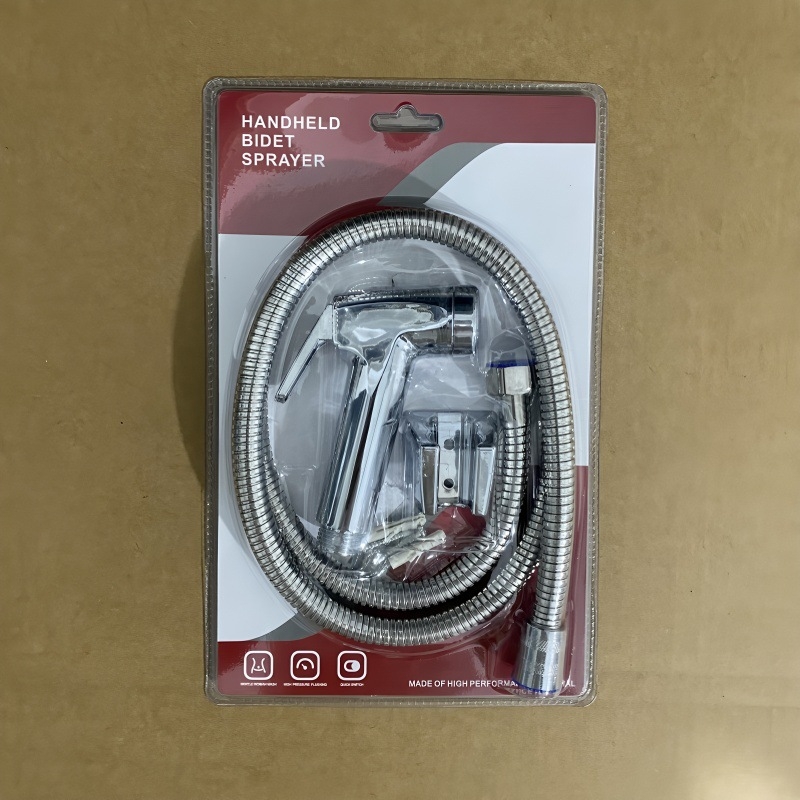 Душ комплект за биде, стенен монтаж, ABS, дъждовна функция, електроплакирано покритие