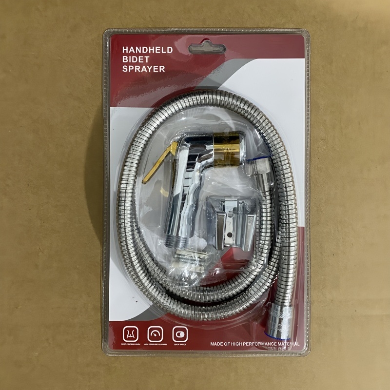 Душ комплект за биде, стенен монтаж, ABS, дъждовна функция, електроплакирано покритие