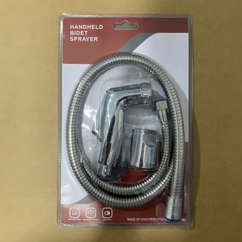 Душ комплект за биде, стенен монтаж, ABS, дъждовна функция, електроплакирано покритие