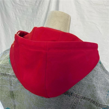 Levehető kapucnis pulóver hamis gallérral — pamut, kevert bélés, kültéri stílus, tavasz 2025, raktáron