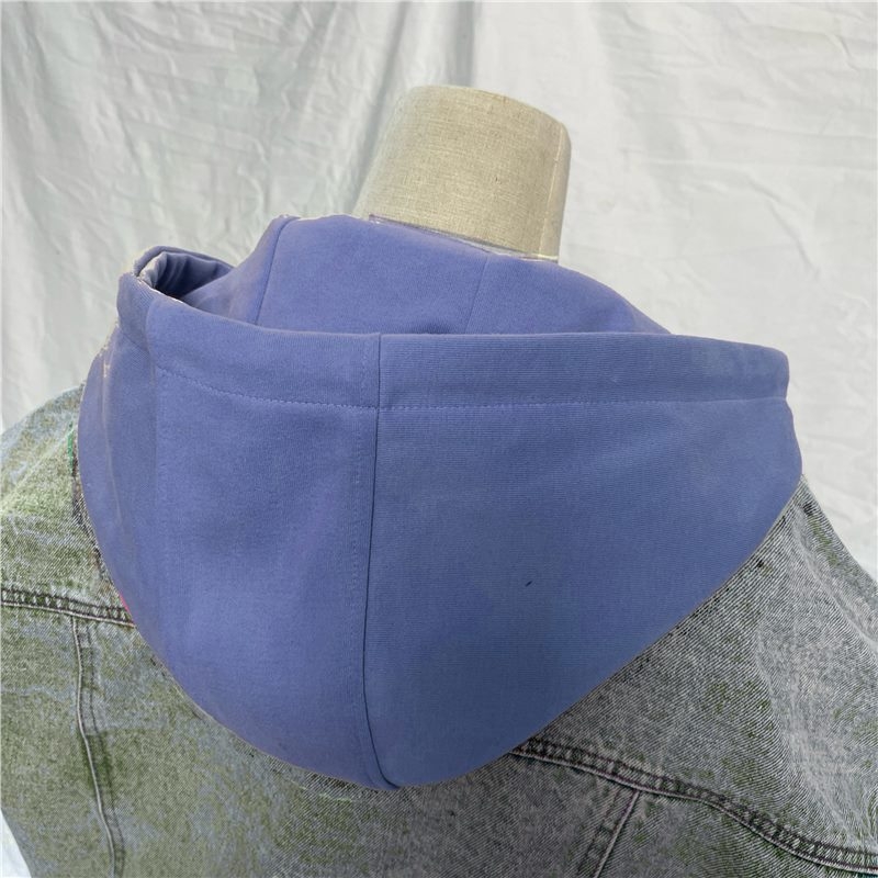 Levehető kapucnis pulóver hamis gallérral — pamut, kevert bélés, kültéri stílus, tavasz 2025, raktáron