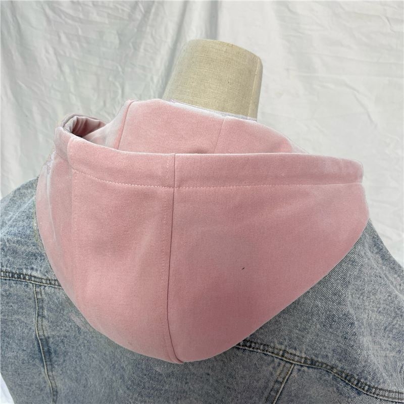 Levehető kapucnis pulóver hamis gallérral — pamut, kevert bélés, kültéri stílus, tavasz 2025, raktáron