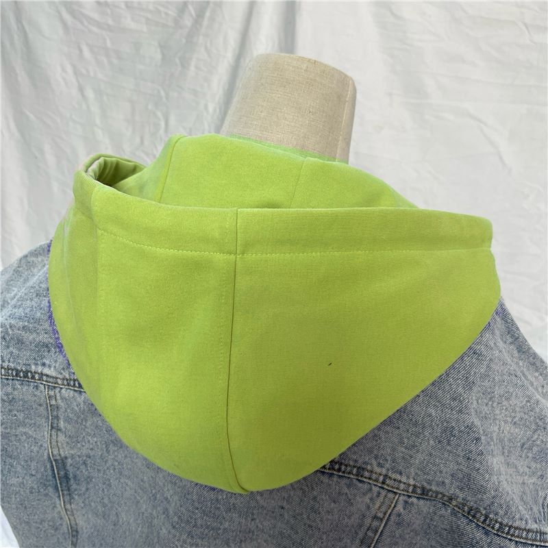 Levehető kapucnis pulóver hamis gallérral — pamut, kevert bélés, kültéri stílus, tavasz 2025, raktáron