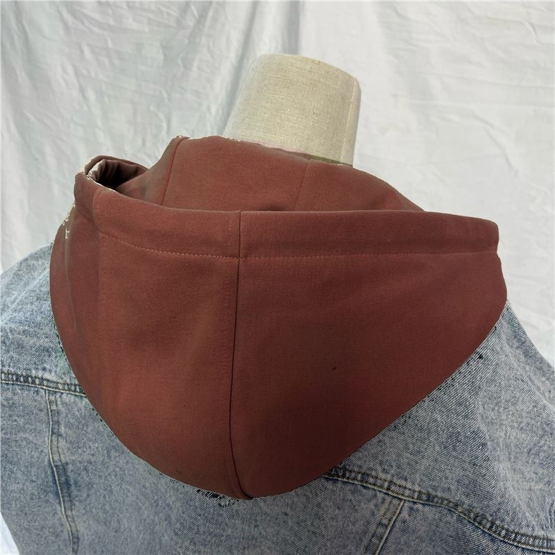 Levehető kapucnis pulóver hamis gallérral — pamut, kevert bélés, kültéri stílus, tavasz 2025, raktáron