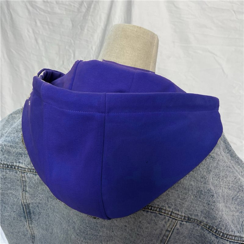 Levehető kapucnis pulóver hamis gallérral — pamut, kevert bélés, kültéri stílus, tavasz 2025, raktáron