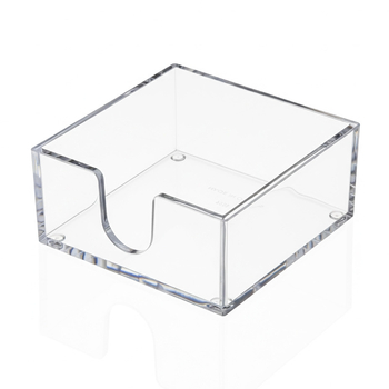 Акрилен настолен държач за салфетки – модерен минималистичен квадратен дизайн за плоски хартиени салфетки, многофункционален, персонализируем с печатано лого