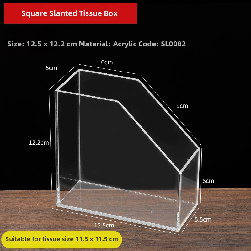 Акрилен настолен държач за салфетки – модерен минималистичен квадратен дизайн за плоски хартиени салфетки, многофункционален, персонализируем с печатано лого